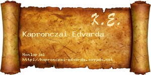Kapronczai Edvarda névjegykártya