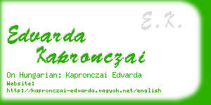 edvarda kapronczai business card